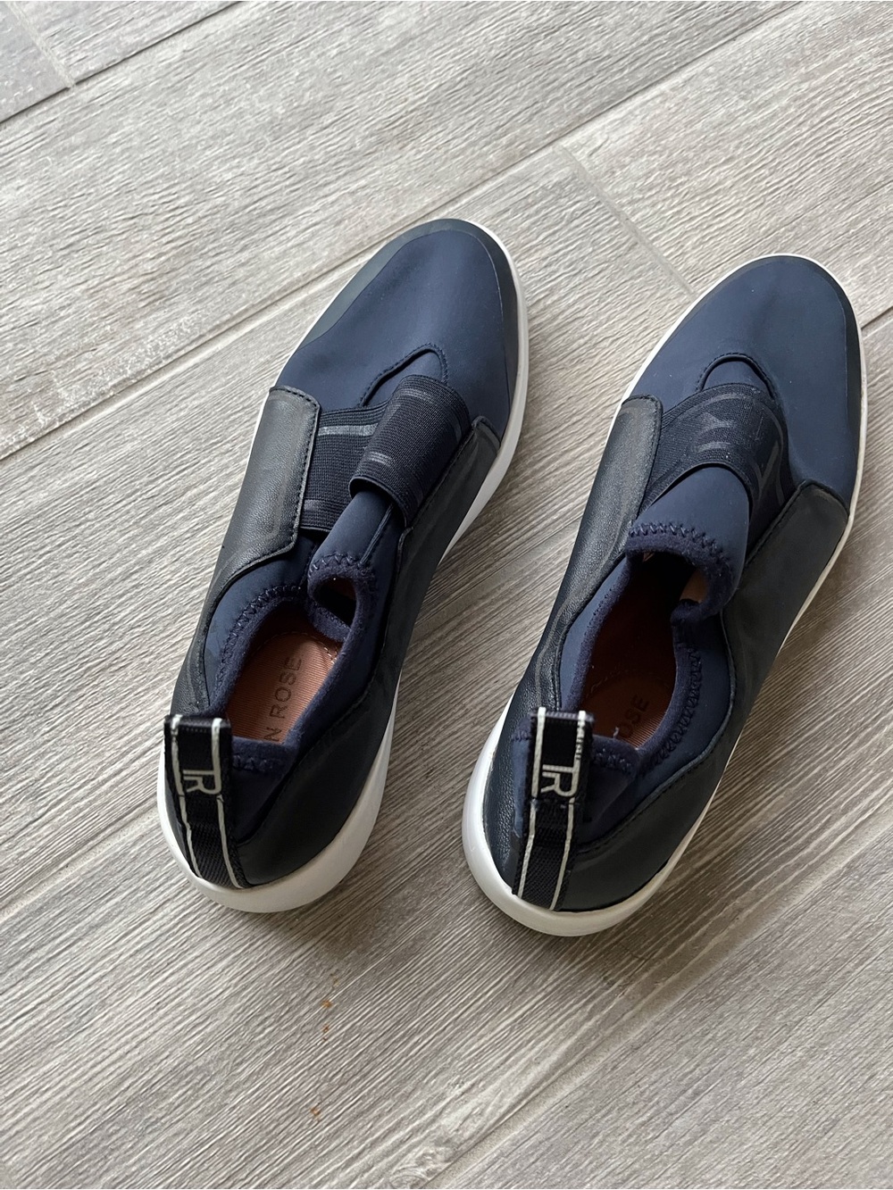 Women’s Taryn Rose Navy and White Slip-On Sneakers
